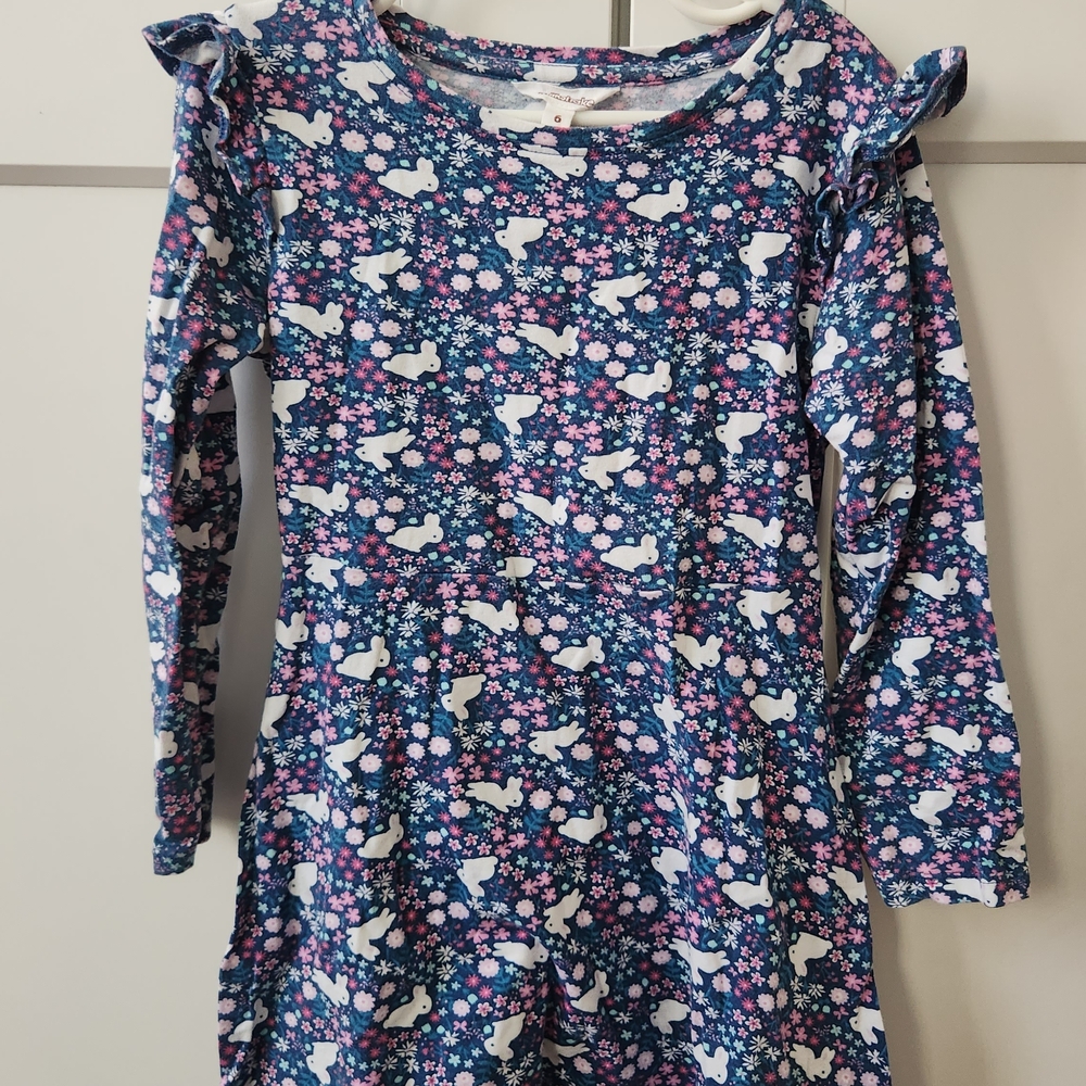 Milkshake Bunny Floral Girls Dress